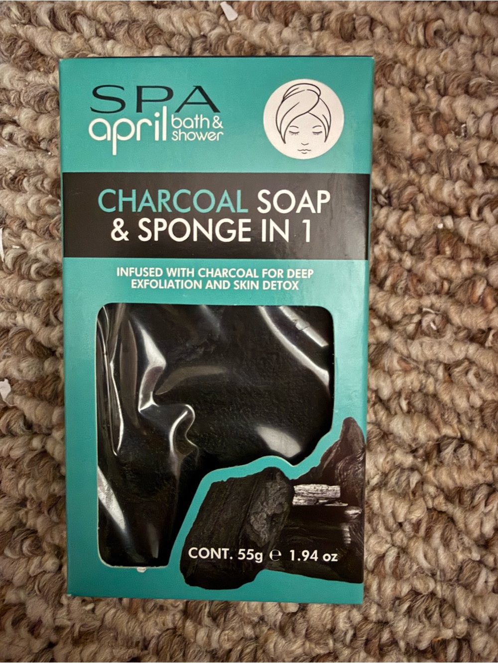 SPA April Charcoal Soap & Sponge in 1 - Black- 10 pack